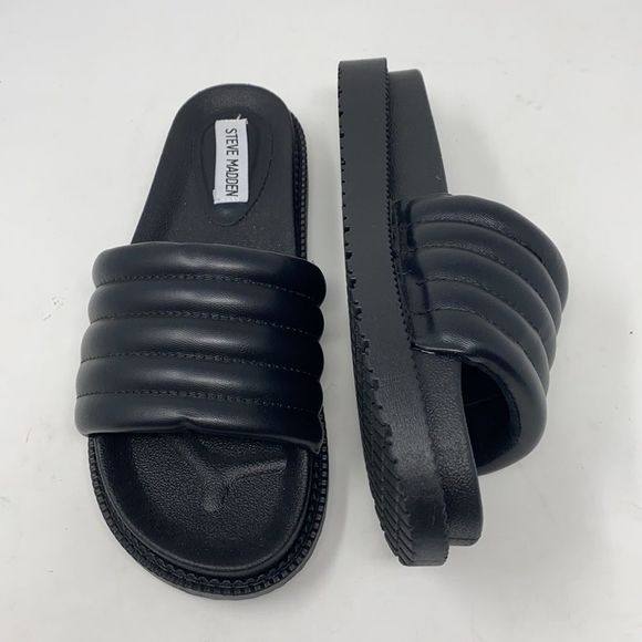 Steve Madden Puffer Platform Pool Slides Sandals - Picture 6 of 10